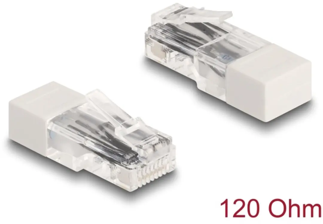 Delock RJ45 Plug 120 Ohm Wit