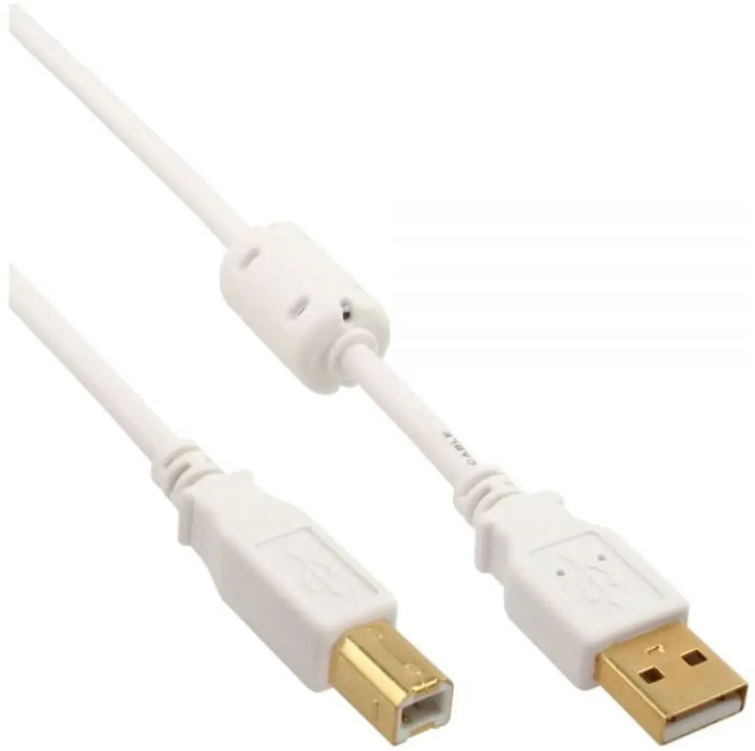 InLine USB naar USB-B Kabel 2.0 1,8m - Wit