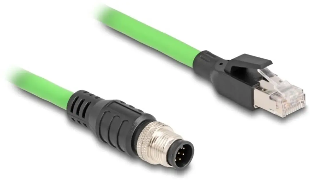 Delock M12 8-pins A-gecodeerd Industriële Netwerkkabel CAT5e 1m
