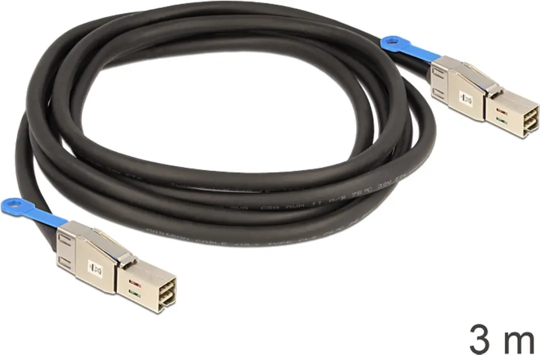 Delock DLCK-83396 Mini-SAS HD Kabel 3m - Zwart