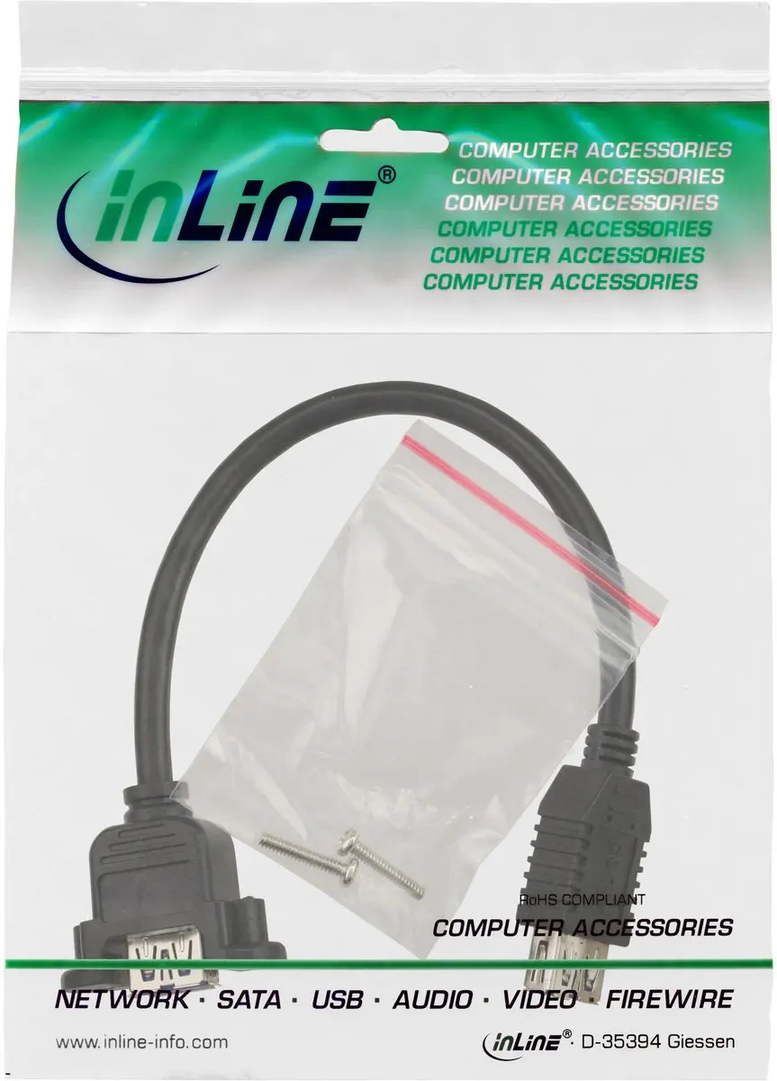 InLine 33445F USB-kabel - Zwart