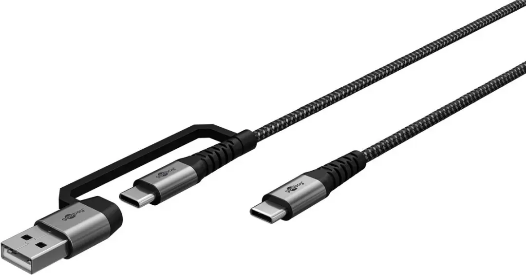 Goobay USB-C Gevlochten Kabel - Zwart