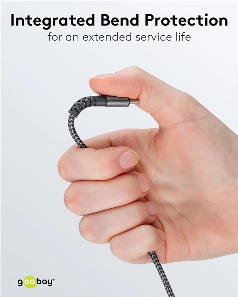 Goobay USB-C Gevlochten Kabel - Zwart