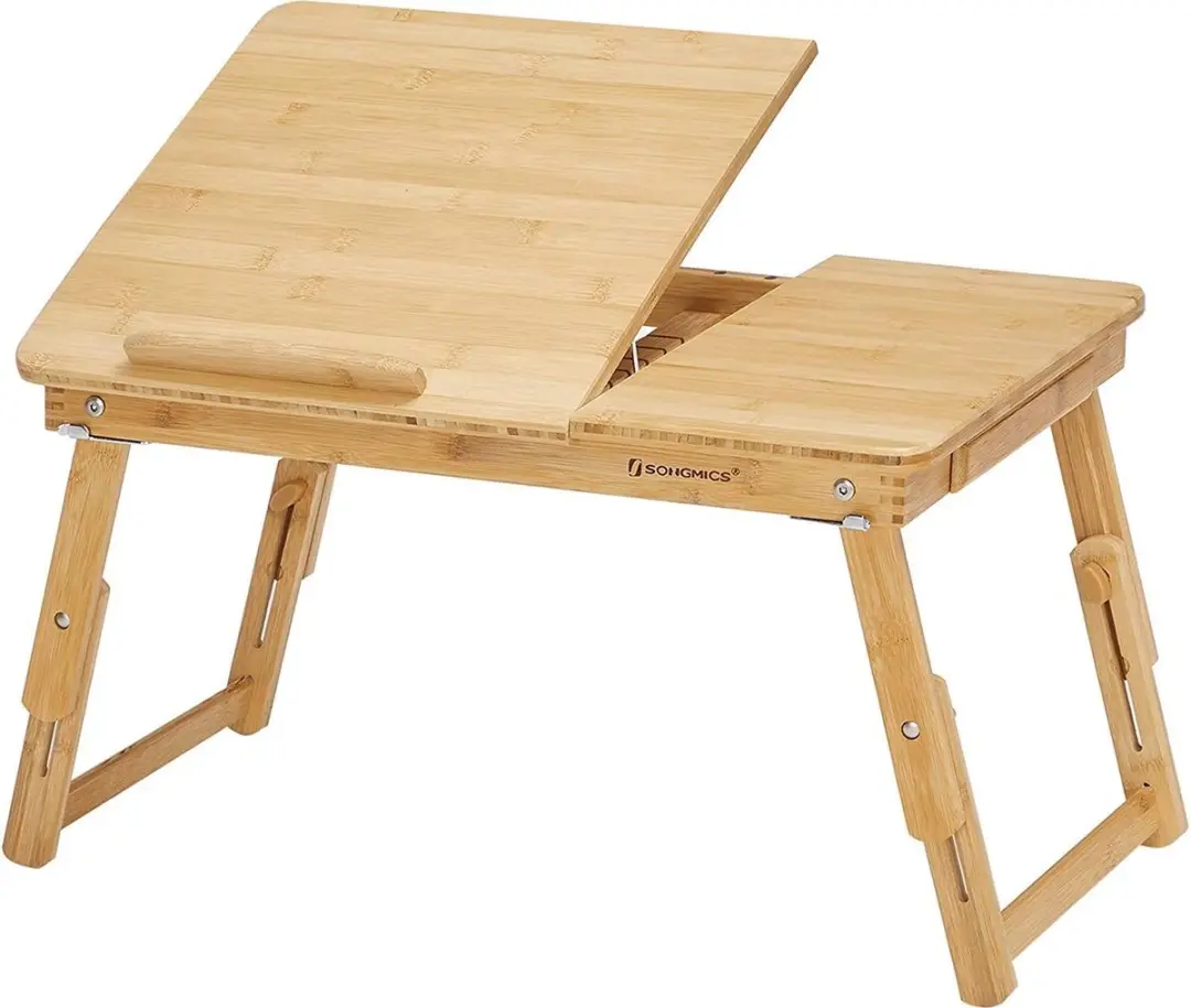 Songmics Inklapbare Laptoptafel Bamboe 55x21-29x35cm