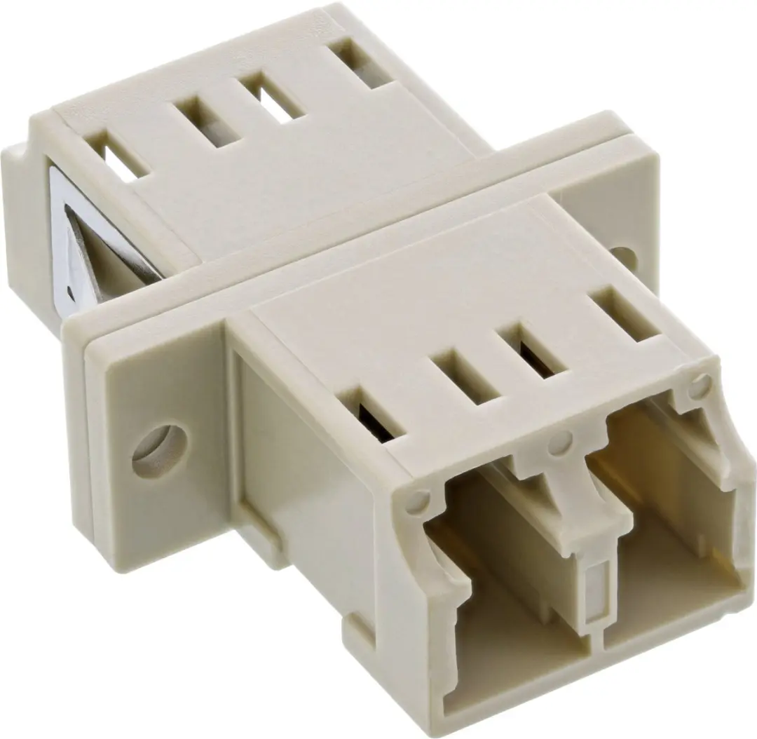 InLine LC Duplex MM Inbouw Koppelstuk - Beige
