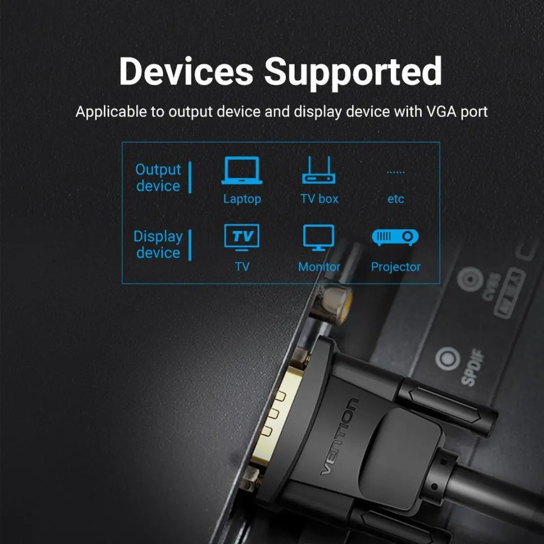 Vention VGA Kabel 1080P 1m - Zwart