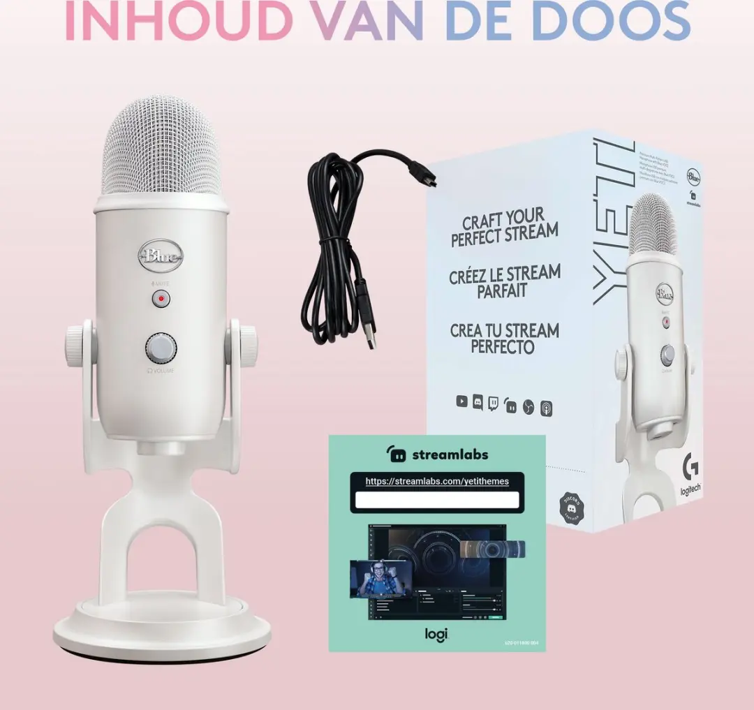 Blue Yeti Premium USB Microfoon - White Mist