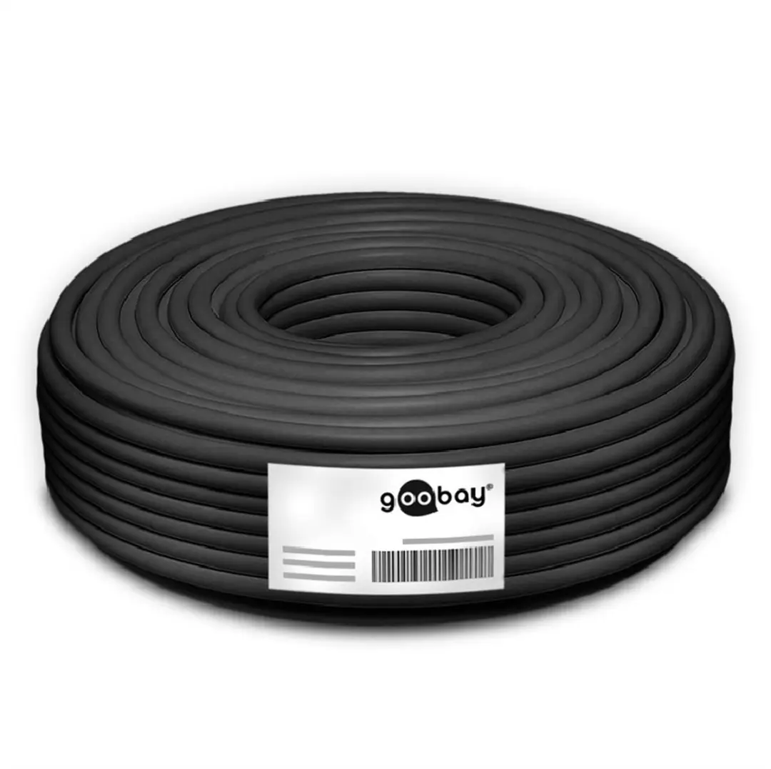Goobay CAT6 S/FTP Netwerkbuitenkabel 100m - Zwart