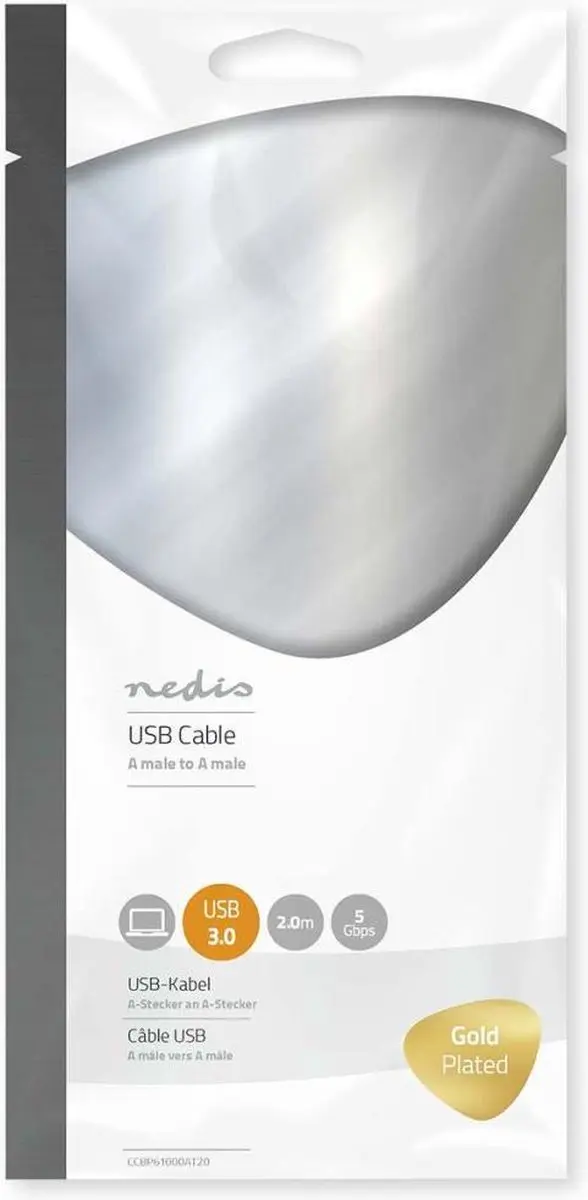 Nedis USB 3.2 Gen 1 USB-A Kabel 5Gbps 2m - Antraciet