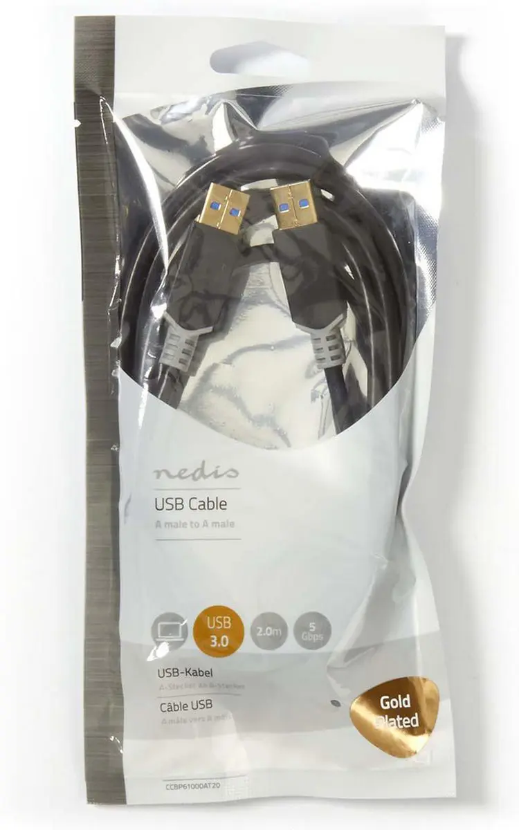 Nedis USB 3.2 Gen 1 USB-A Kabel 5Gbps 2m - Antraciet