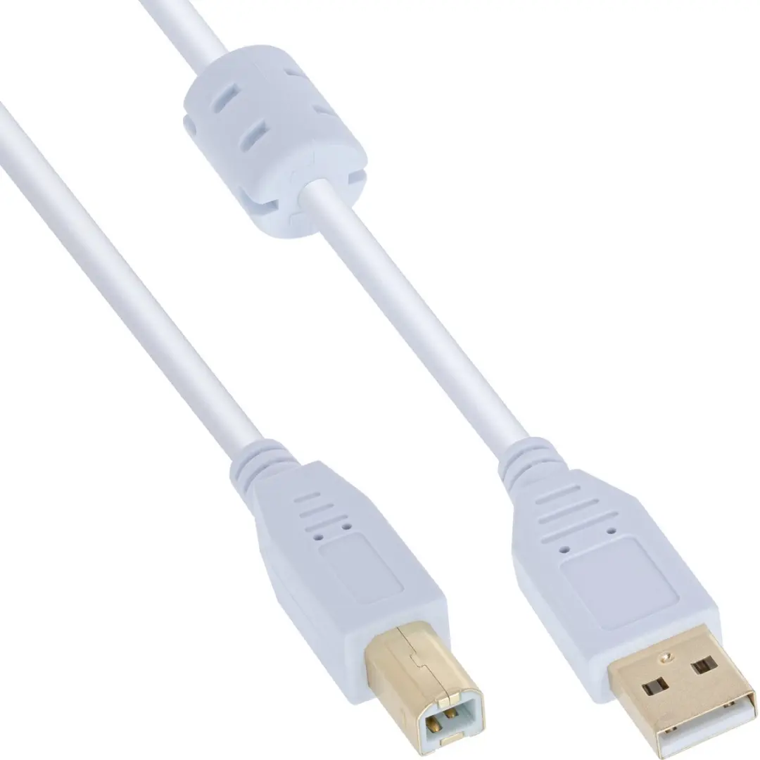 InLine USB naar USB-B Kabel 2.0 - 0,5m - Wit