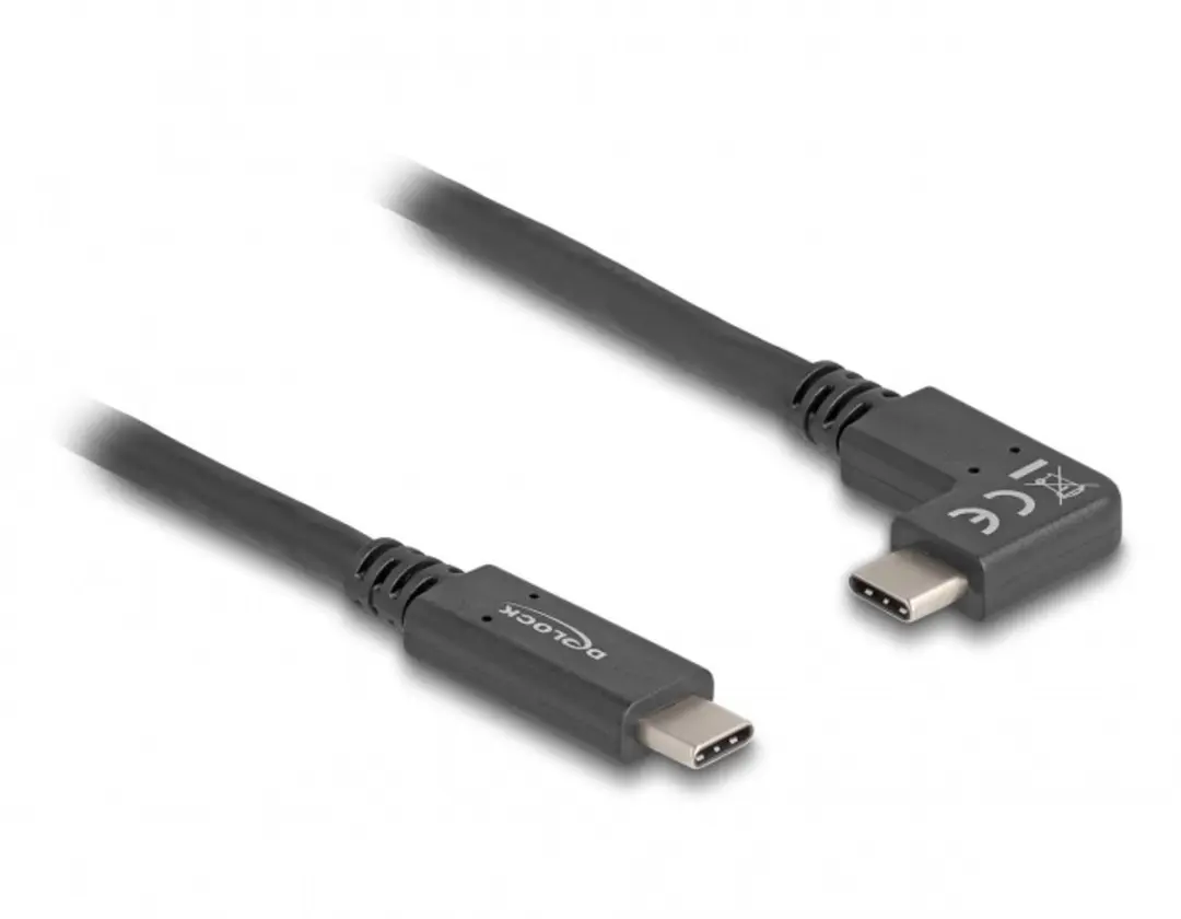 Delock USB-C Haakse Kabel 10Gbps PD 60W 4K60Hz