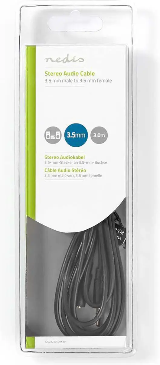 Nedis 3,5mm Audiokabel CAGB22050BK30 - 3m - Zwart