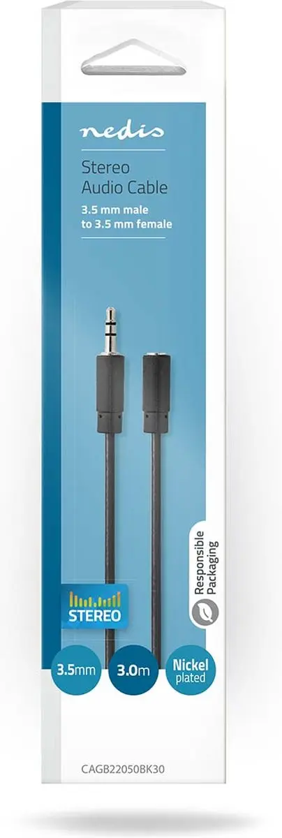 Nedis 3,5mm Audiokabel CAGB22050BK30 - 3m - Zwart
