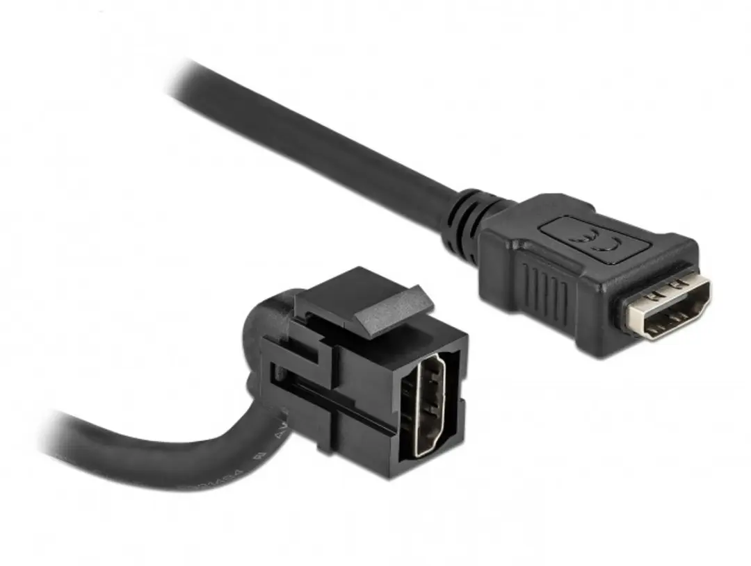 Delock HDMI Haaks Keystone Module 110° 4K30Hz - Zwart