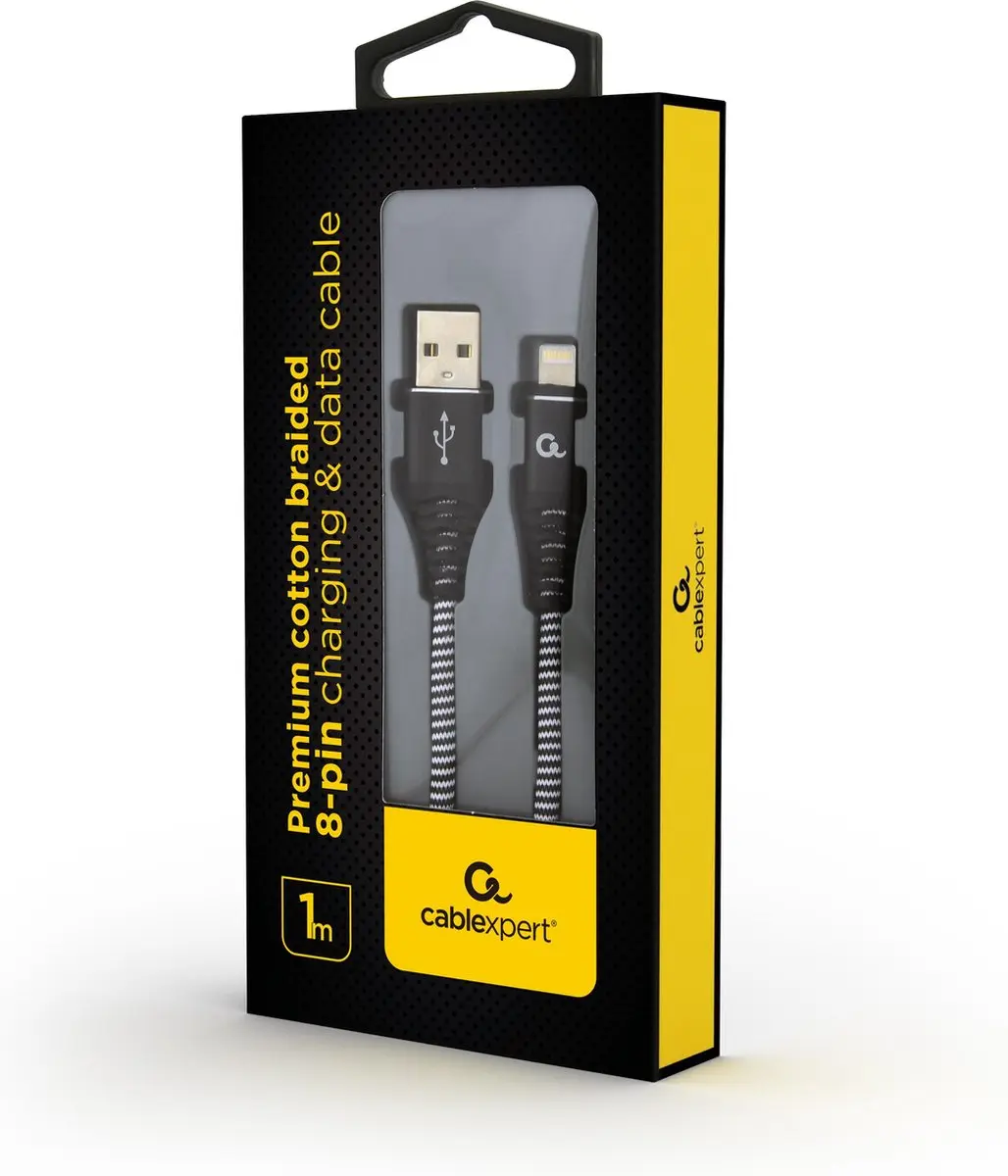 Gembird 8-pin Katoen USB-kabel 1m