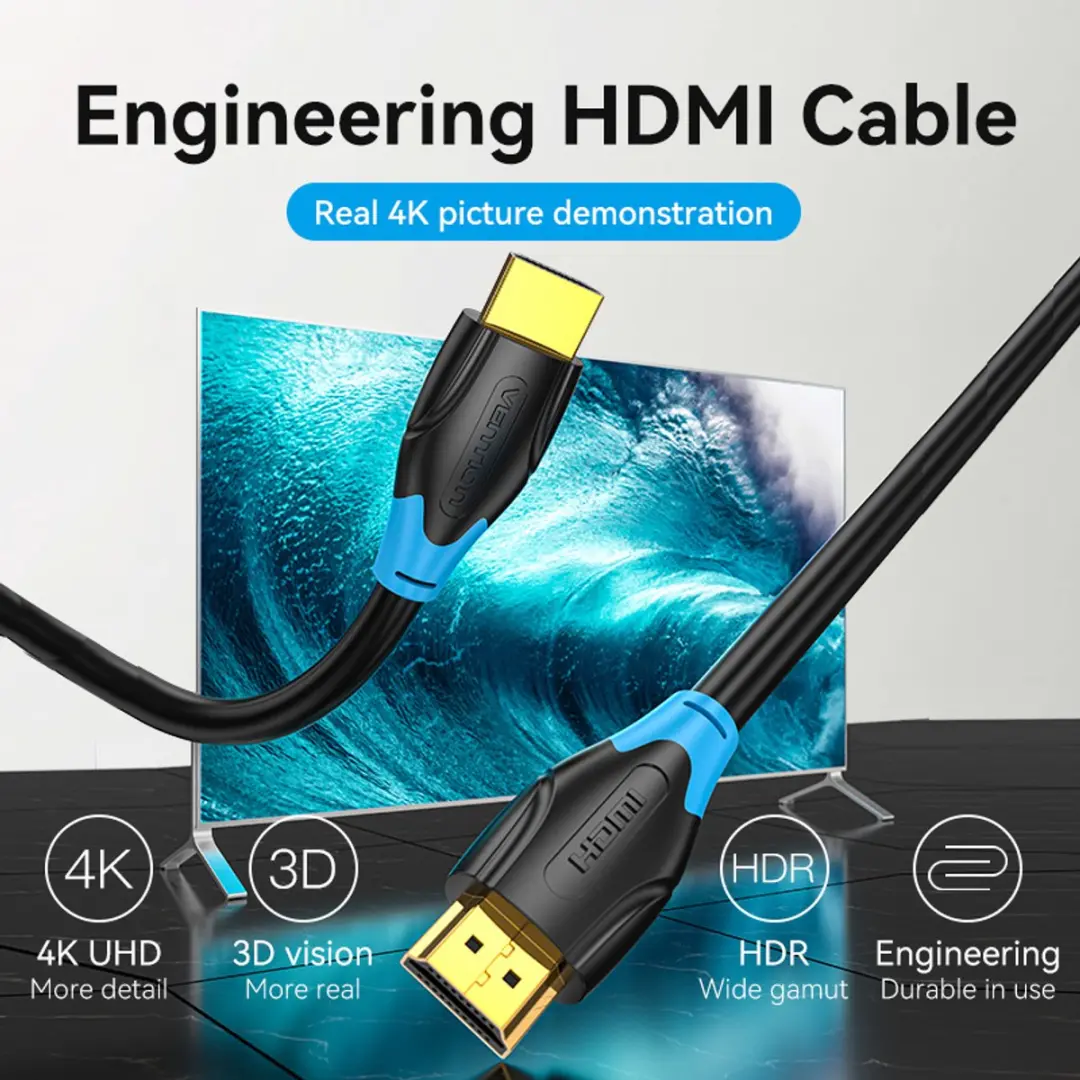 Vention HDMI Kabel 4K 3D 1m - Zwart