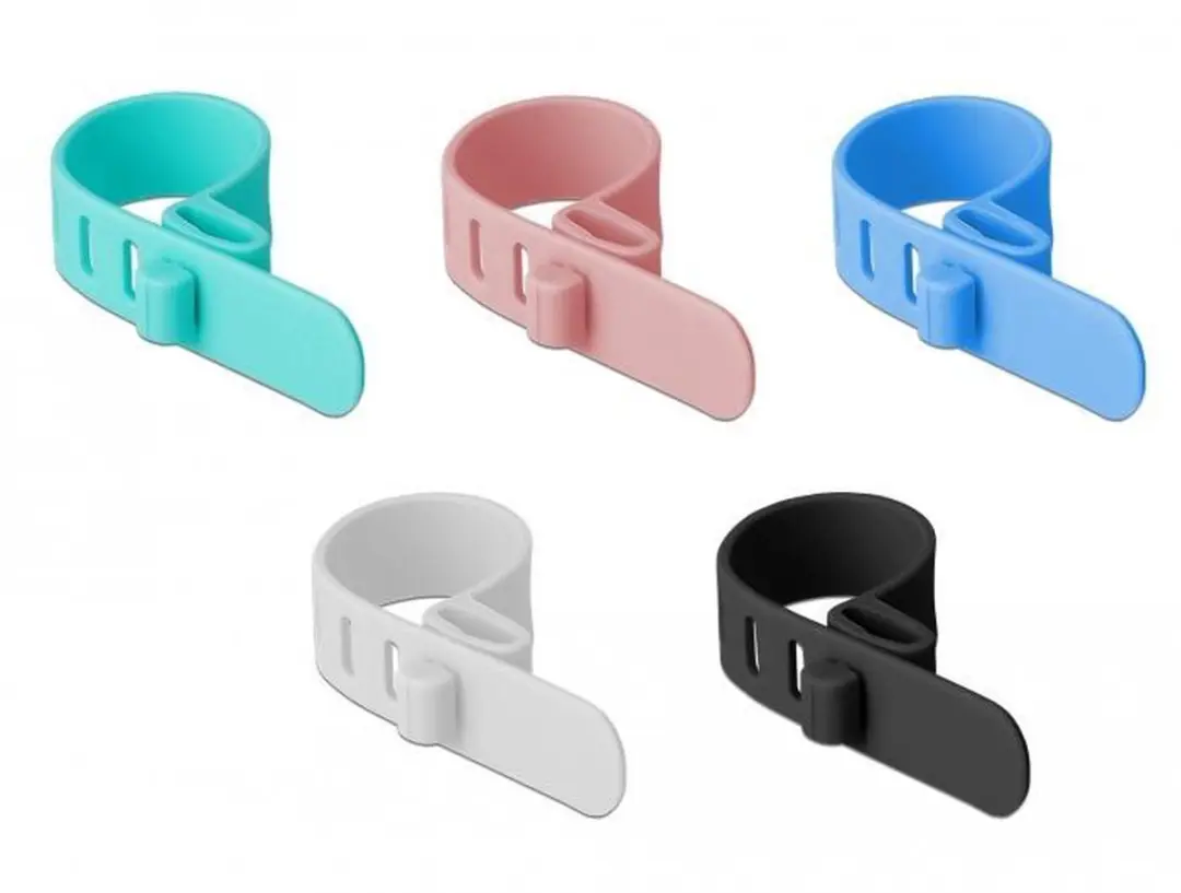 Delock Silicone Kabelbinders - 10 Stuks - Assorti Kleuren