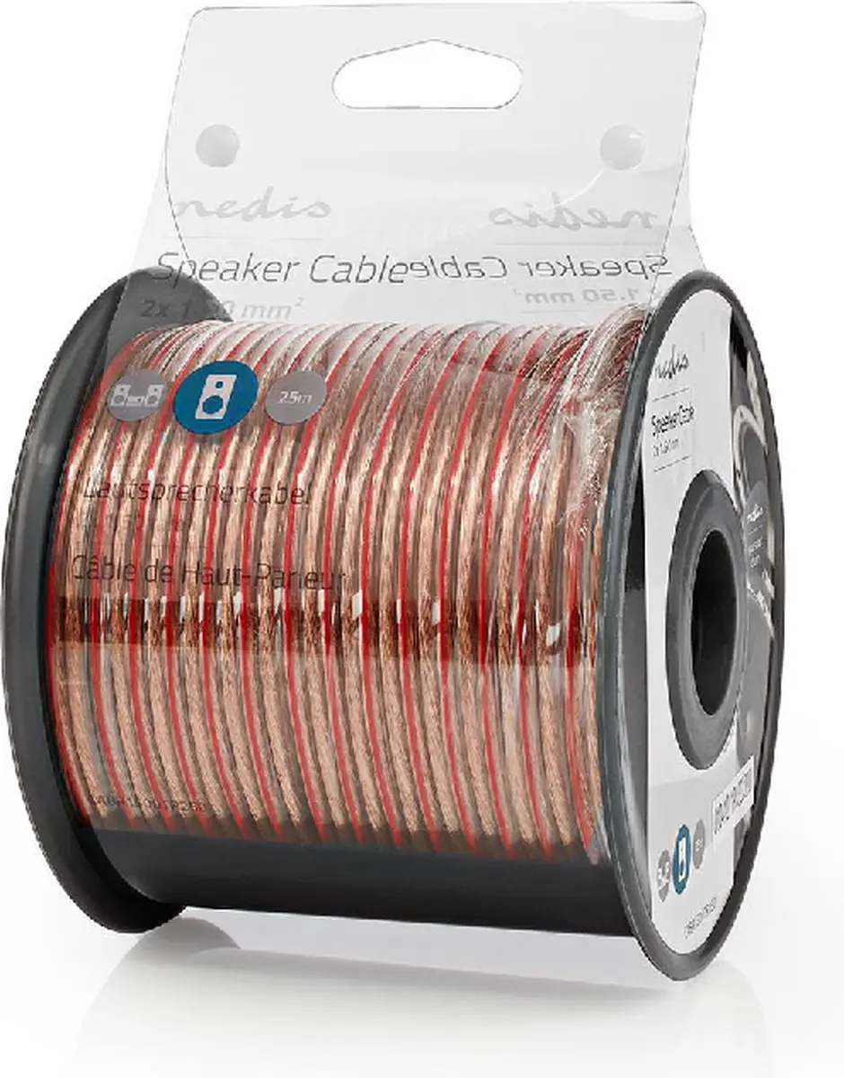 Goobay Luidsprekerkabel 2x1,50mm² - 25m - Transparant