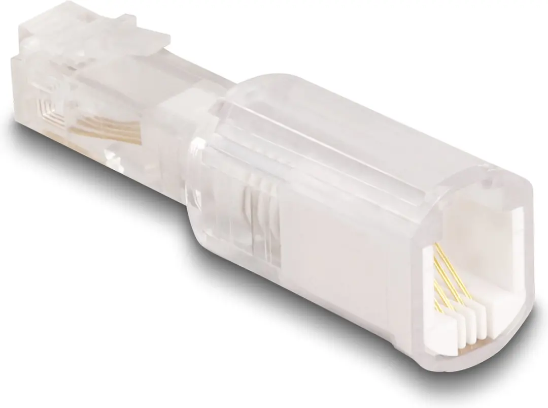 Delock Telefoonkabel Anti-Twist Adapter RJ10 - Transparant/Wit