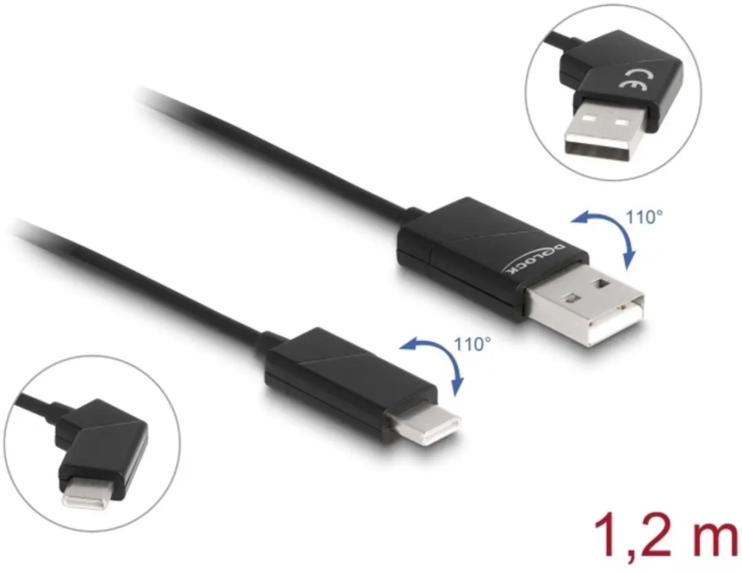 Delock USB 2.0 Type-A naar Type-C Kabel 60W