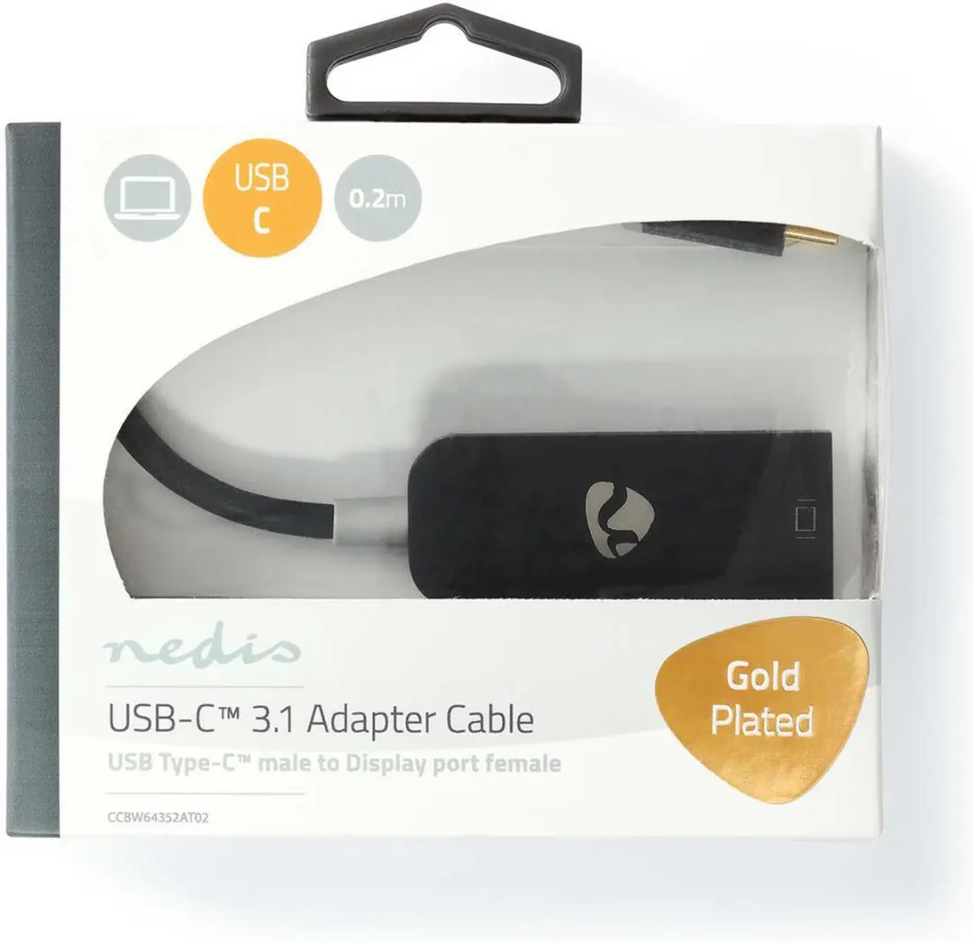 Nedis USB-C naar DisplayPort Adapter CCBW64352AT02 - 8K@30Hz - 0.20m - Antraciet - afbeelding 6 van 6