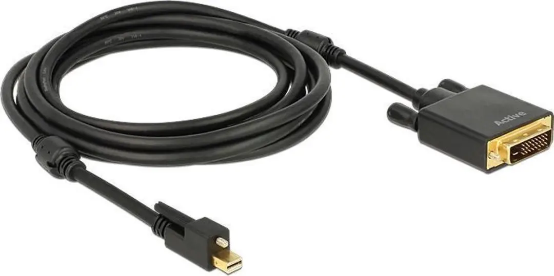 Delock Mini DisplayPort naar DVI Kabel 4K 30Hz - 3m - Zwart