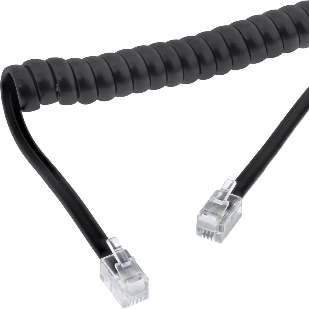 InLine RJ10 Telecom Crossover Spiraalkabel - 2m