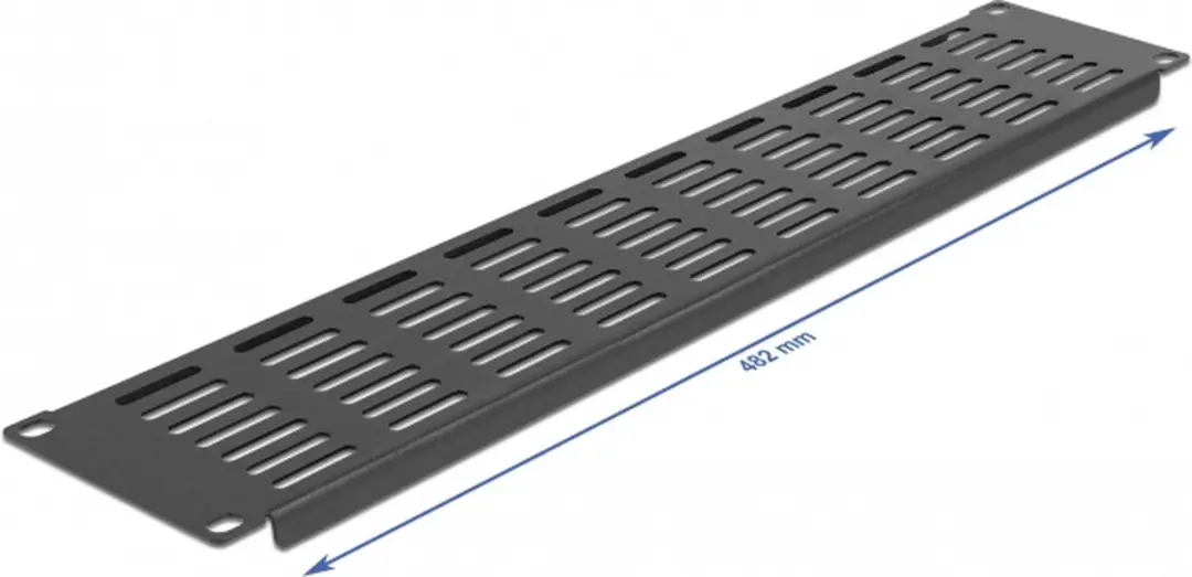 Delock 19" Ventilatiepaneel 2U - Zwart