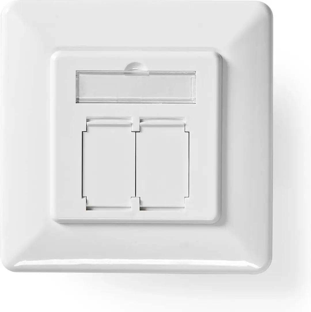Nedis CCBW89200IV Netwerk Wanddoos 2x CAT6 - Goudverguld - Wit