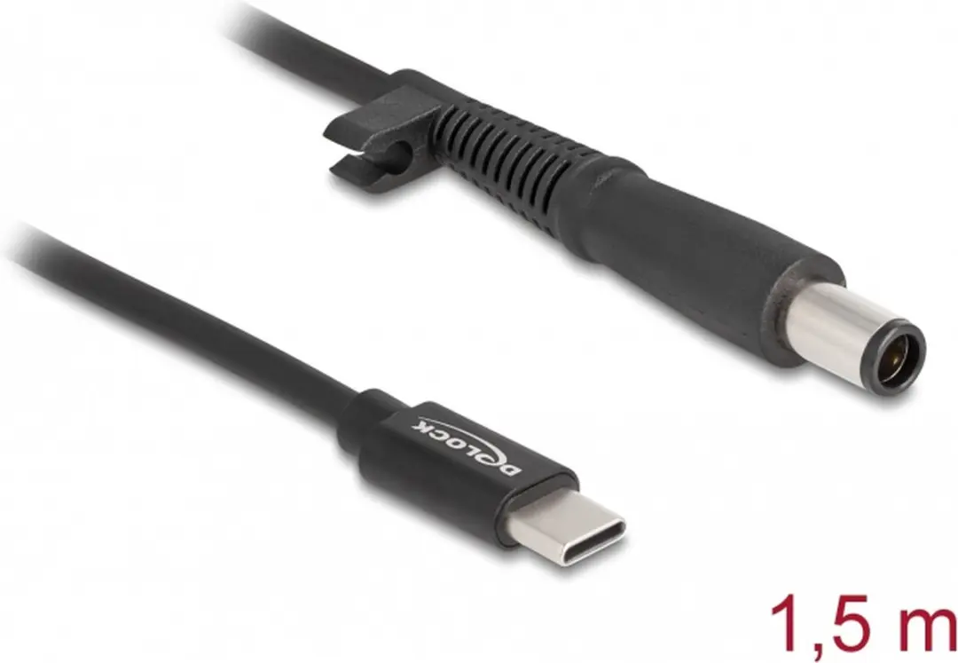 Delock USB-C naar HP/Compaq Laadkabel 7,4x5,0mm - 1,5m - Zwart