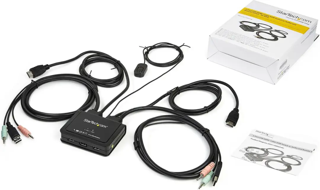 Startech SV211HDUA4K KVM-Schakelaar - 4 Poorten - 4K Wit