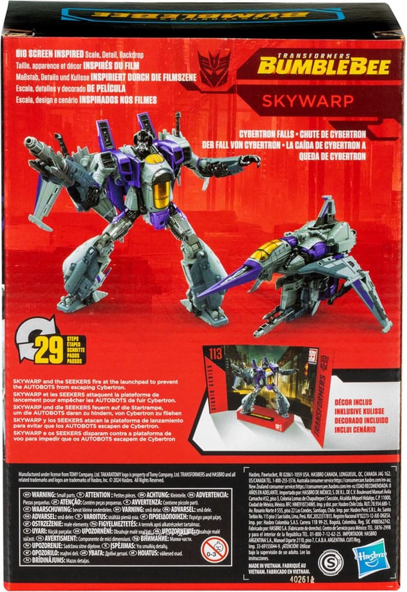 Transformers: Bumblebee Studio Series Voyager Class Action Figure Skywarp 17 cm