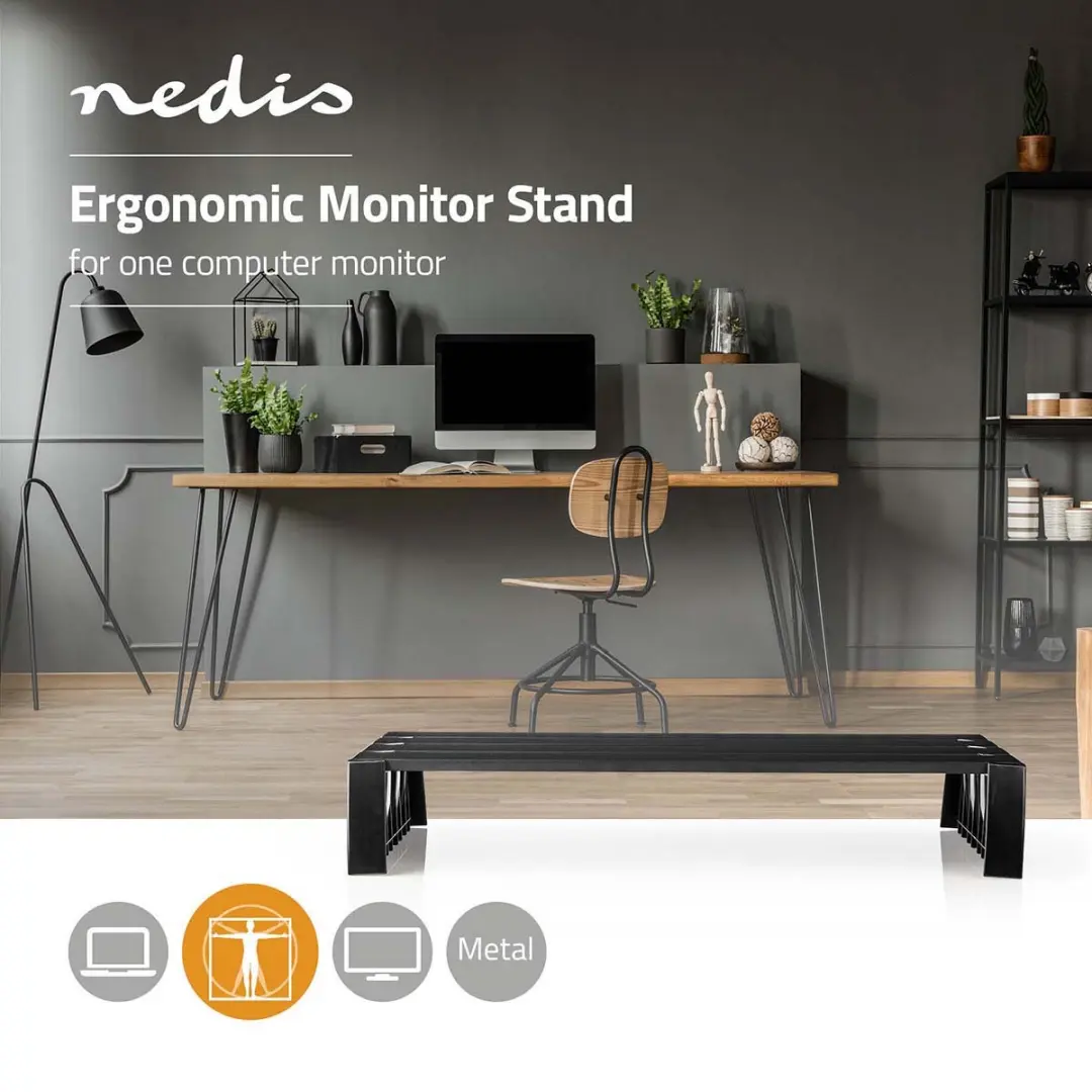 Nedis ERGOMFS300BK Monitorstandaard - 16 kg - Zwart