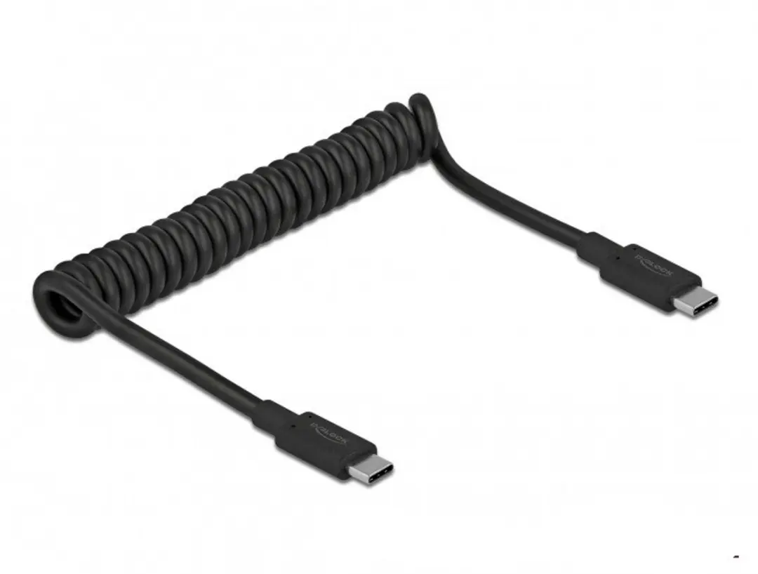 Delock USB-C naar USB-C Spiraalkabel 85350 - 1,2m - 8K/30Hz