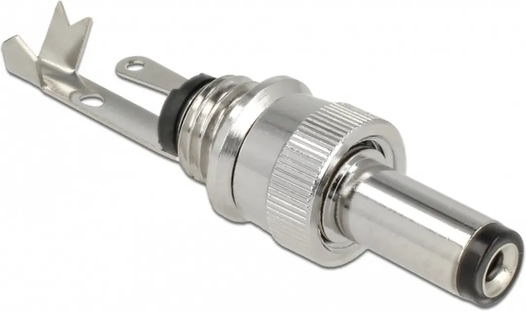 Delock DC 5.5x2.5mm Mannelijk Soldeerconnector - Zwart