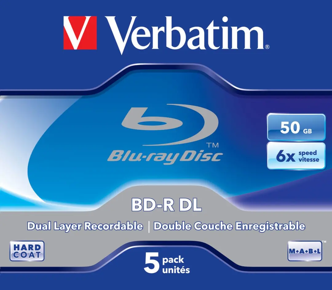 Verbatim BD-R DL 50GB 6x - 5 Stuks