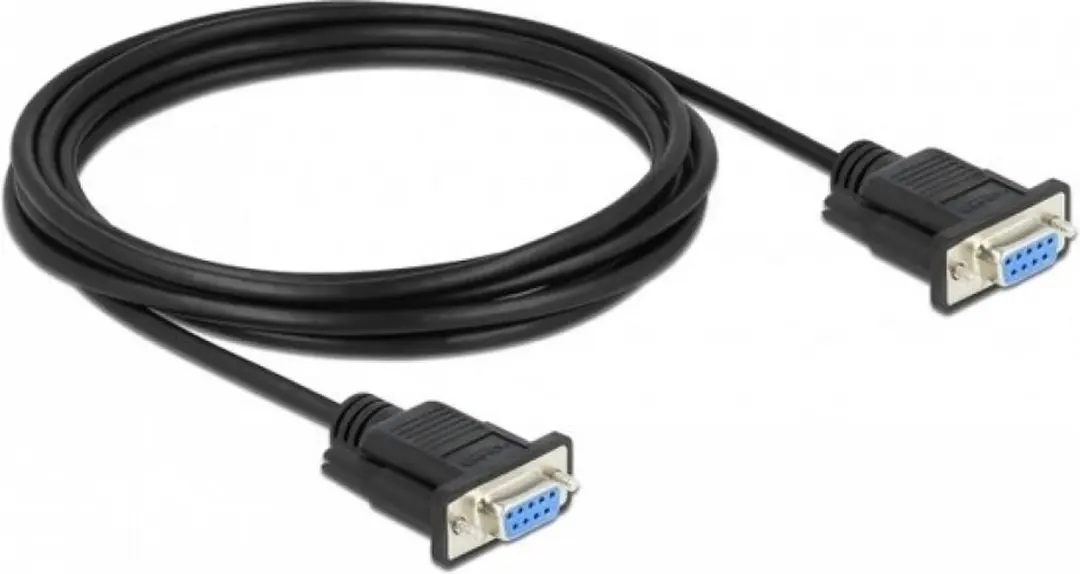 Delock RS-232 D-Sub9 Female-Female Null Modem Kabel 3m - Zwart