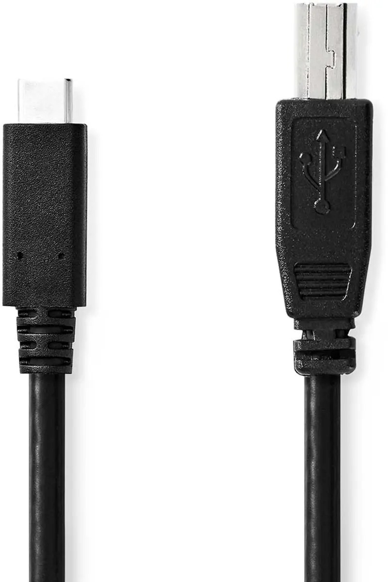 Nedis USB 2.0 USB-C naar USB-B Kabel 2m - Zwart
