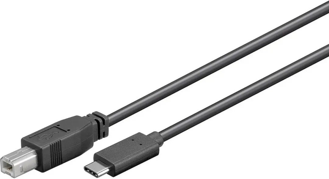 Nedis USB 2.0 USB-C naar USB-B Kabel 2m - Zwart