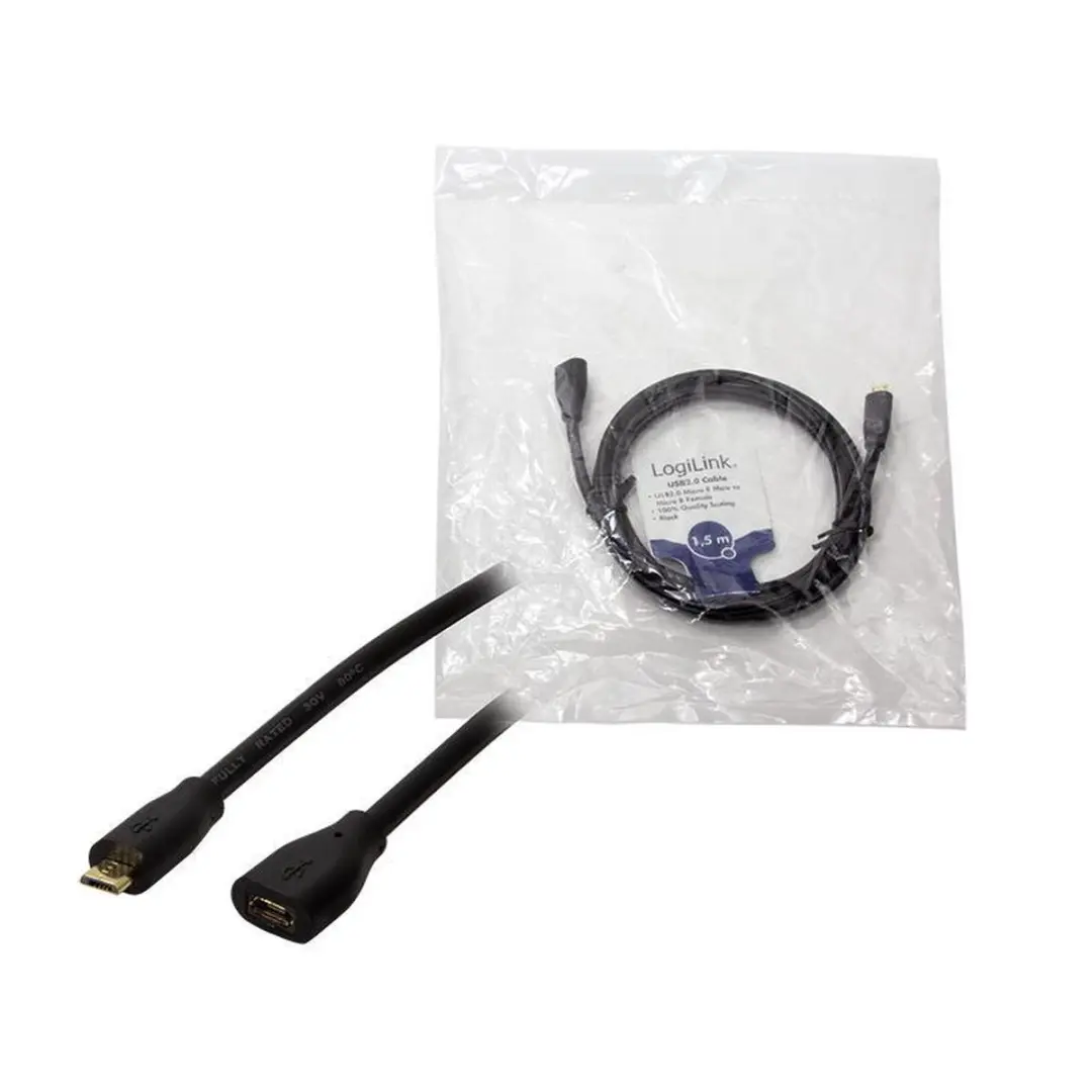 Logilink CU0122 USB 2.0 Kabel Micro-USB B - 1,5m - Zwart
