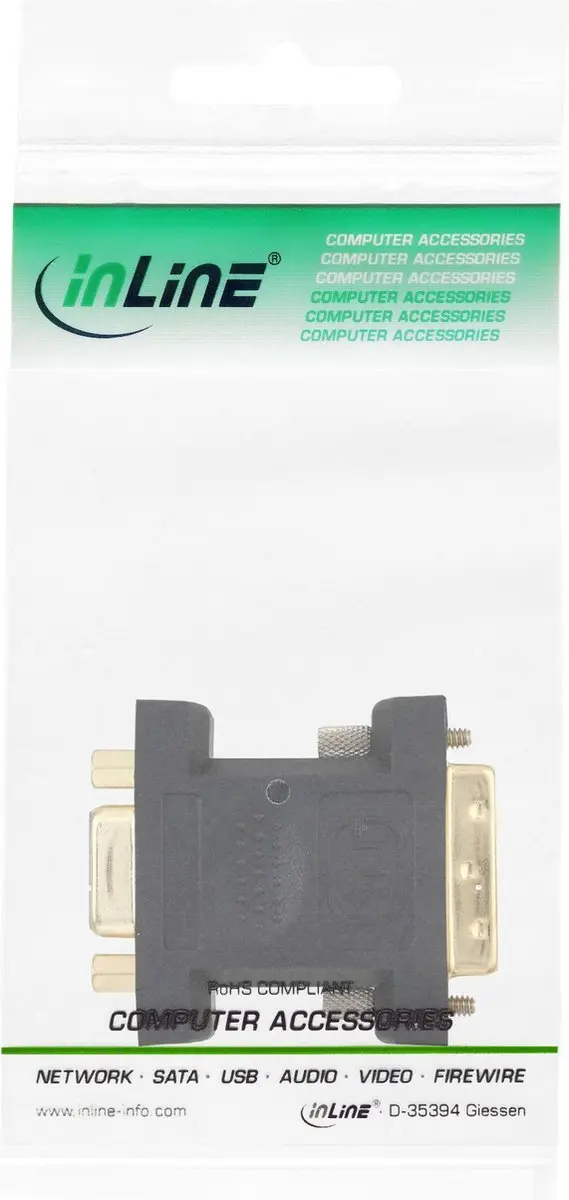 InLine DVI-A naar VGA Adapter - Zwart