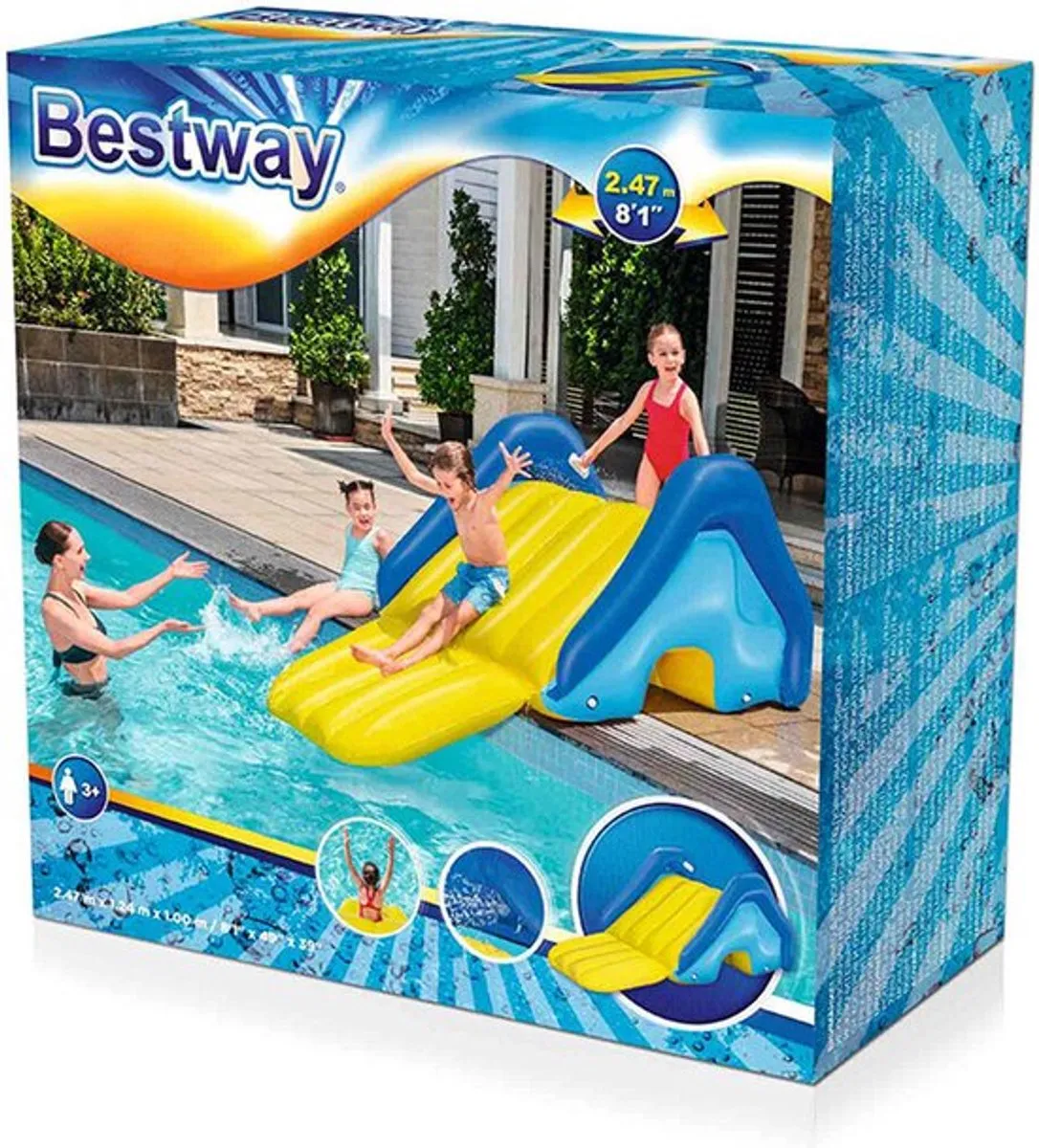 Bestway Opblaasbare Glijbaan 247x124x100cm - Geel - afbeelding 2 van 6