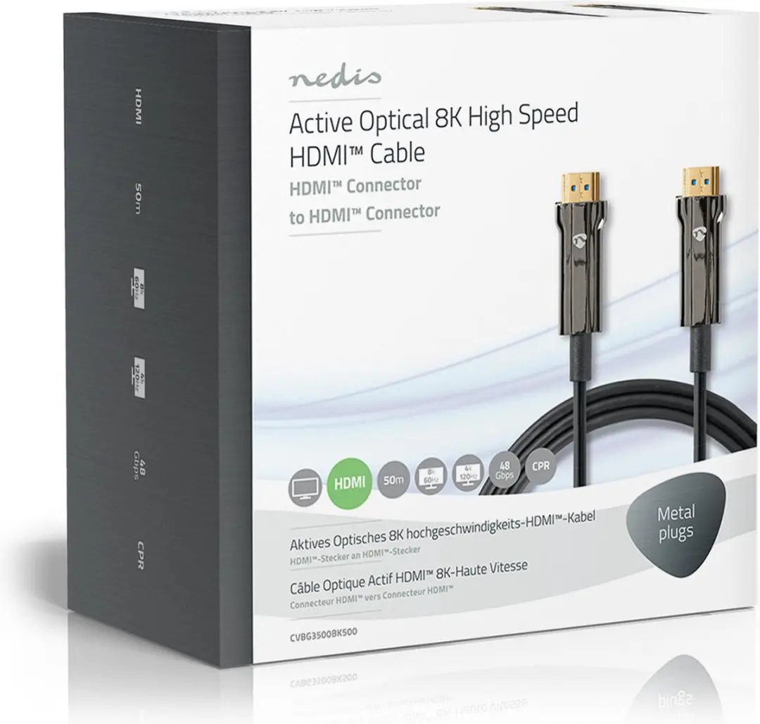 Nedis CVBG3500BK500 HDMI-Kabel 8K 48Gbps 50m - Zwart