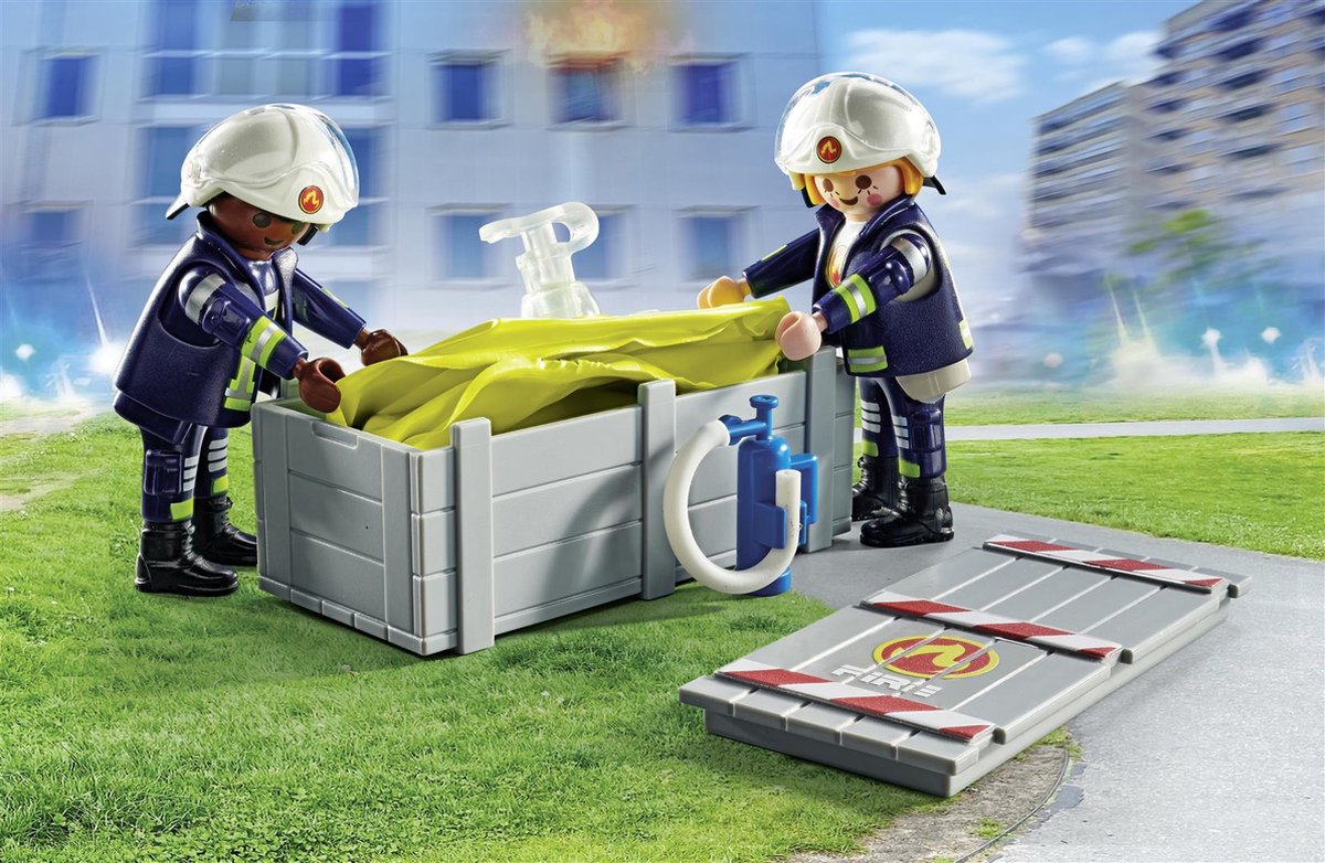 PLAYMOBIL Action Heroes Brandweerlieden met luchtkussens - 71465
