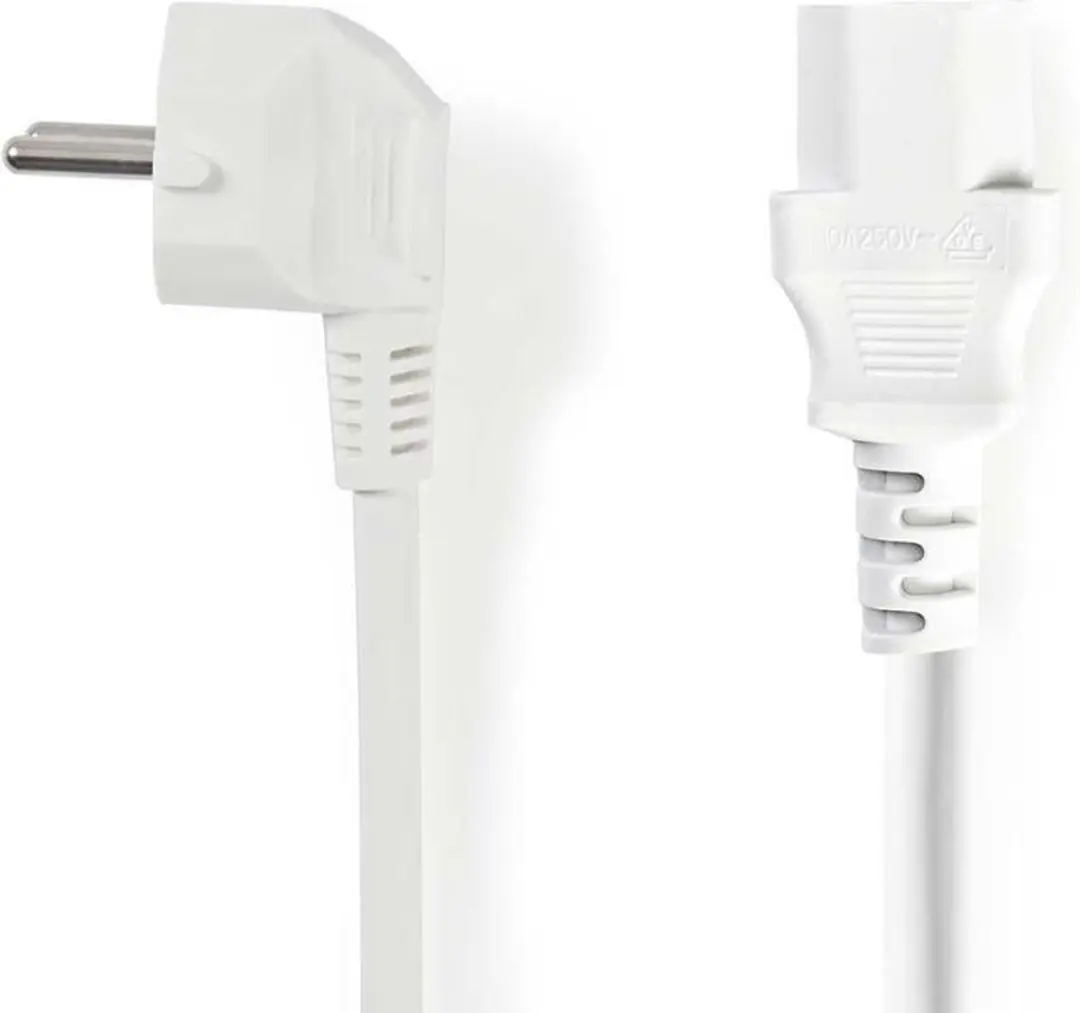 Nedis Stroomkabel Type F CEE 7/7 Male IEC-320-C13 - 5m - Gehoekt - Wit