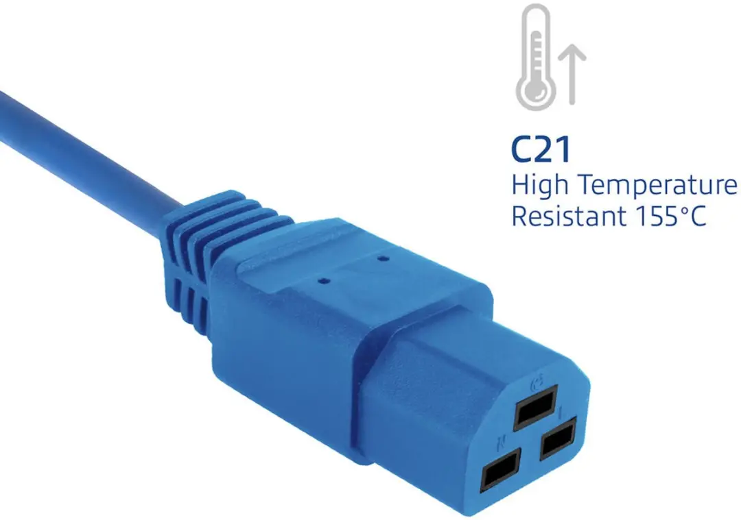 ACT AK5380 Netsnoer C14-C21 1m - Blauw