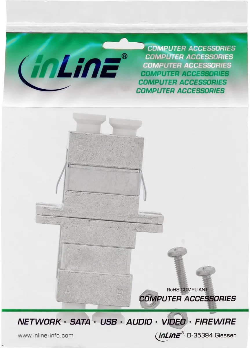 InLine LC Duplex MM Inbouwkoppelstuk - Grijs