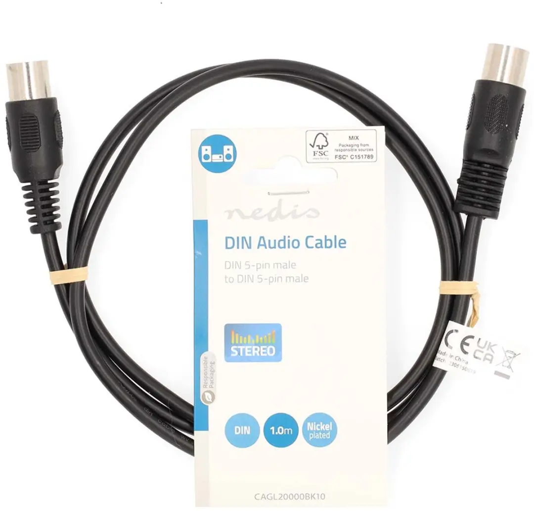 Nedis DIN-Audiokabel CAGL20000BK10 - 1m - Zwart