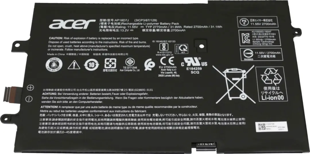 Acer AP18D7J Batterij